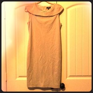 Size 10 tan shift dress with cap sleeves.